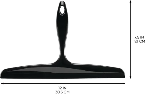 Vista 2 de iDesign Bathroom Escobilla de Ducha de Plástico para Baño con Gancho de Pared - Negro