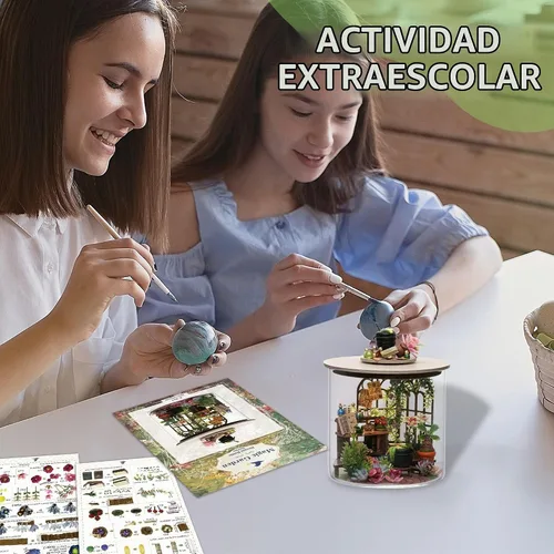 Vista 4 de Flever - Kit de casa de muñeca en miniatura para bricolaje, habitación creativa serie Botella de los Sueños, con muebles, para regalo romántico