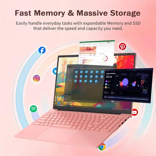 Vista 5 de Auusda Computadora portátil tradicional 2026 para estudiantes y trabajo, 15.6 pulgadas, procesador Ryzen 3 3250C, WiFi 6, BT 5.3, teclado