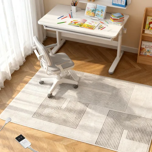 Vista 21 de Alfombra Eléctrica Calefactora de 35 x 55 pulgadas, Alfombra de Calefacción de Felpa Suave, Tapete Calefactor para Piso con Temporizador