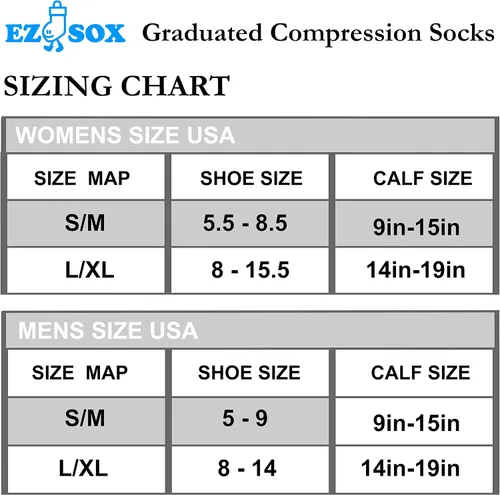 Vista 7 de Calcetines de compresión Ez Sox 20-30 mmHg, punta sin costuras para hombres y mujeres