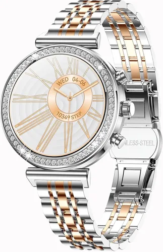 Vista 9 de Yihou Relojes inteligentes para mujer, rastreador de actividad física con diamantes, modos multideportivos, monitor de frecuencia cardíaca