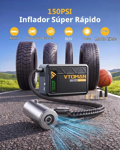 Vista 3 de VTOMAN X5 Cross 3500A Jump Starter with Air Compressor, Car Battery Jumper