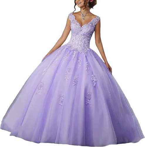 Vista 24 de QXMYOO Vestido de Gala de Quinceañera Sweet 16 Fiesta de Graduación Vestido de Princesa para Adolescentes Negro (Style1-Black)