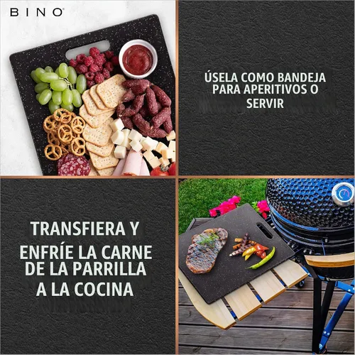 Vista 7 de BINO - Tabla de cortar de 3 piezas Plástico libre de BPA, duradero, multiusos, de doble cara, apto para lavavajillas, fácil de limpiar Granito