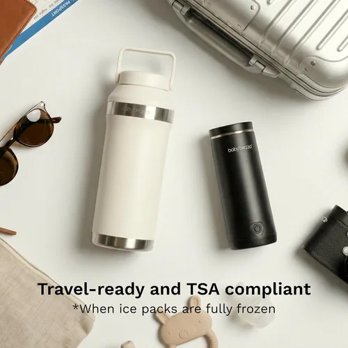 Vista 6 de Baby Brezza Enfriador de leche materna portátil todo el día, gran capacidad de 20 z, botella de viaje aislada incluye 2 paquetes de hielo + 2