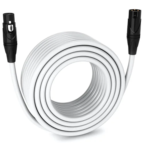 Vista 59 de LyxPro Cable de micrófono XLR hembra a macho de ángulo recto de 3 pines de 1.5 pies para altavoces amplificados, interfaz de audio, rendimiento