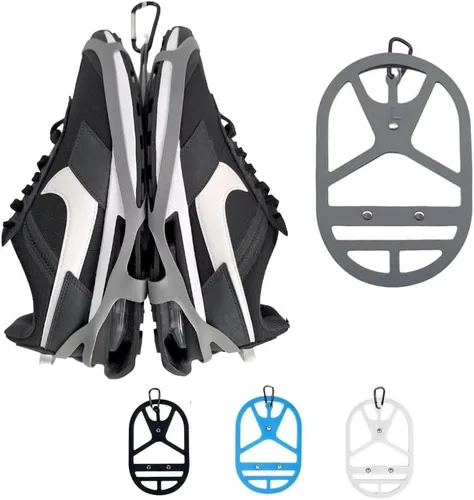 Vista 7 de Funda para zapatos para mochila con gancho de clip. Soporte para calzado con clip para tenis, tacos, bolos, fútbol, canasta, fútbol. Para viajes, al