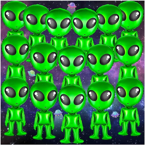 Vista 8 de 8 globos inflables de alienígena verde de 32 pulgadas