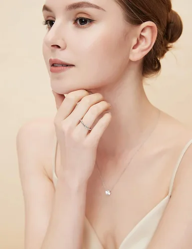 Vista 5 de EAMTI Anillo de Plata de Ley 925 con Nudo Celta Simple Criss Cross Infinito Banda de Boda para Mujer Talla 3-13