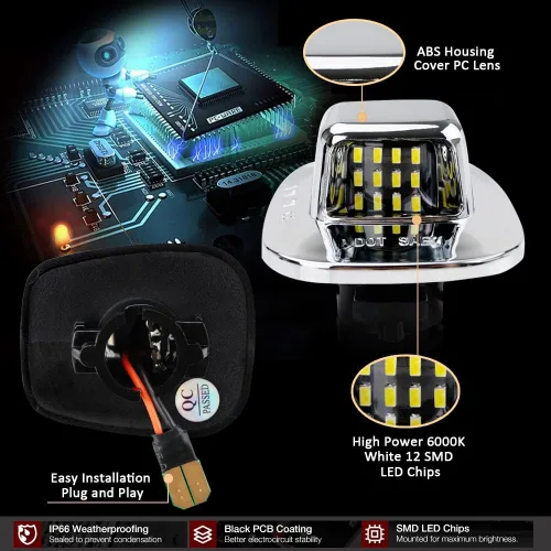 Vista 4 de Luz LED de matrícula para Chevy Silverado GMC Sierra C/K 1988-1999 Cromo