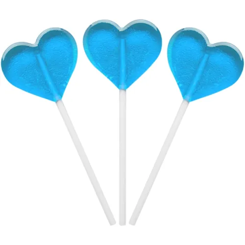 Vista 5 de Fruidles paletas mini con forma de corazón con sabor delicioso, envueltas individualmente, paleta de 0.18 oz (30 paletas, azul-frambuesa)