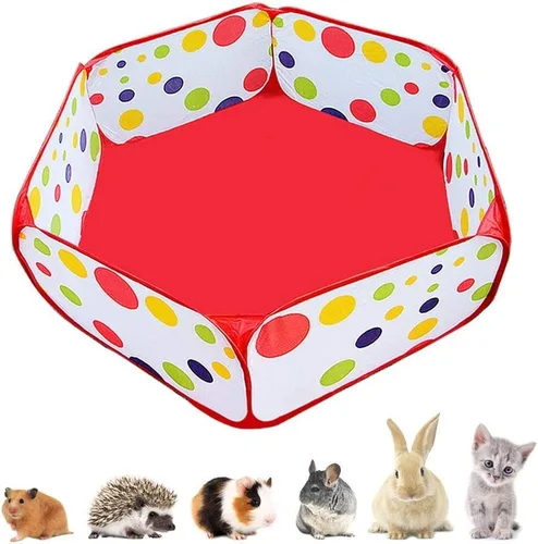 Vista 2 de 2 paquetes de corralito portátil para animales pequeños, valla de ejercicio para mascotas para exteriores/interiores, accesorios para conejillos