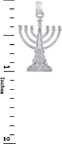 Vista 2 de Colgantes de Menorá Judía - Colgante Menorá de Plata (Pequeño)