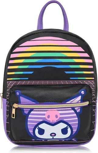 Vista 7 de Sanrio Hello Kitty and Friends Kuromi Mochila Mini bolso de piel sintética de 10 pulgadas para mujeres, hombres, unisex, Kuromi, Mochilas Daypack