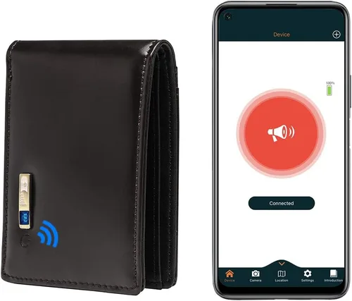 Vista 12 de Billetera rastreable para hombre, antipérdida, Bluetooth, rastreador y buscador, tarjeta de crédito (rojo-1)