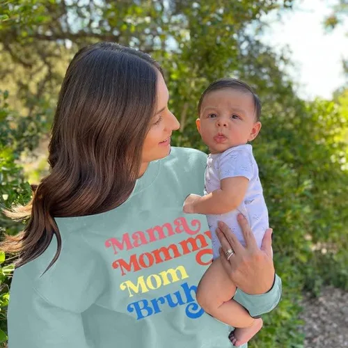 Vista 4 de LUKYCILD Sudadera Mama para mujer cuello redondo manga larga sin botones para mamá
