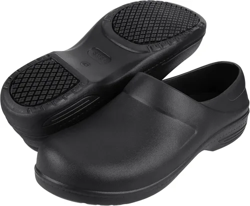Vista 3 de Zapatos unisex antideslizantes para servicio de alimentos, impermeables, resistentes al aceite, zuecos de trabajo de cocina, cómodos zapatos