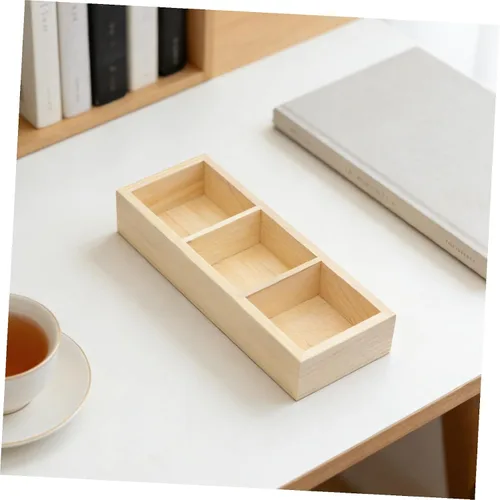 Vista 7 de KOMBIUDA Wood Tea Bag Holder 3 Compartment Organizer for Cabinets