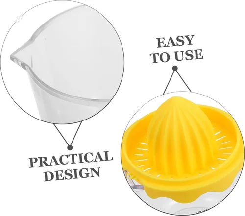 Vista 9 de VANZACK Mini exprimidor de limón portátil, exprimidor manual con mango y taza medidora para frutas cítricas, fácil de usar y extractor ligero