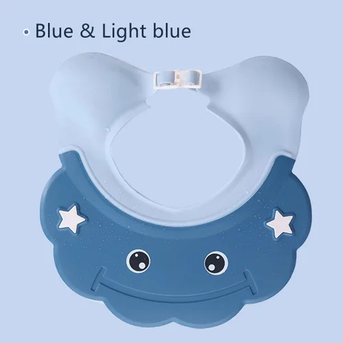 Vista 2 de 2 piezas de gorro de ducha para bebé, sombrero de baño ajustable para bebés, protección para orejas de baño, protección para la cabeza, champú