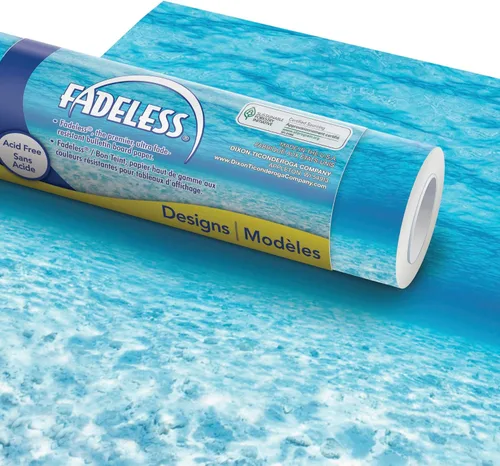 Vista 25 de Fadeless Papel para Tablón de Anuncios, Papel Resistente a la Decoloración para Decoración de Aula, 48" x 50', Azure, 1 Rollo