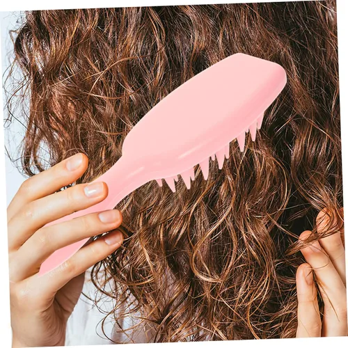 Vista 7 de Cepillo de silicona para lavar el cabello con asa, peine para caspa, cepillo para champú para el cabello, cepillo exfoliante para limpieza