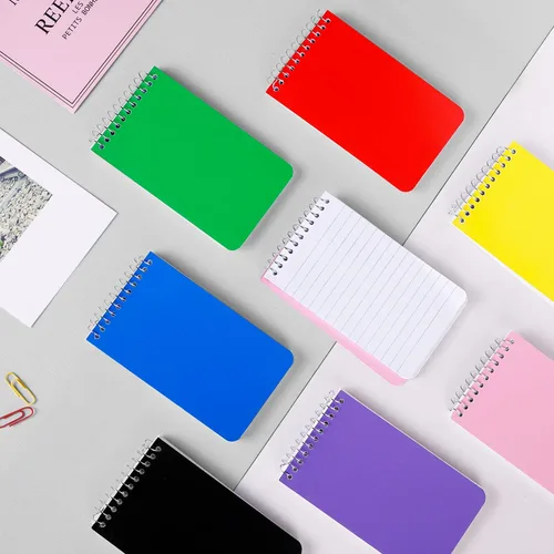 Vista 5 de Cuadernos pequeños, cuaderno de bolsillo de 3 x 5, bloc de notas en espiral, bloc de notas para oficina, hogar, escuela, papel rayado a rayas