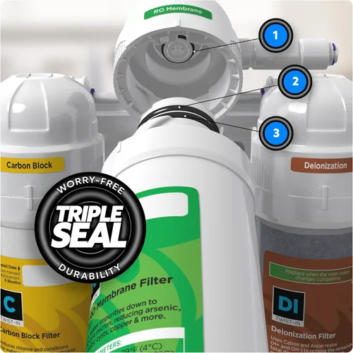 Vista 4 de AquaticLife Twist-In 75 GPD RO Membrana Cartucho de filtro de repuesto para ósmosis inversa Sistema de filtro de agua de desionización