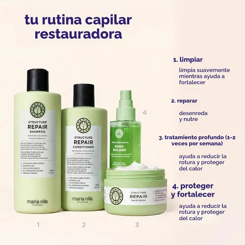 Vista 7 de Maria Nila Structure Repair Hair Mask – Repairs Damaged Hair 8.5 Fl Oz