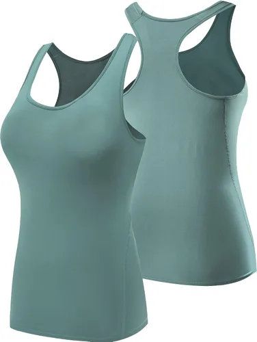 Vista 16 de Neleus - Camiseta sin mangas con base de compresión para mujer, 3