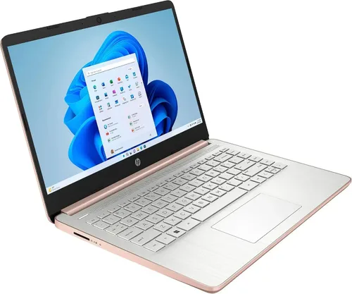 Vista 3 de HP 14 portátiles ligeros para negocios y estudiantes de 14 pulgadas HD antirreflejos Intel Celeron de 4 núcleos N4120 8 GB de RAM 192 GB