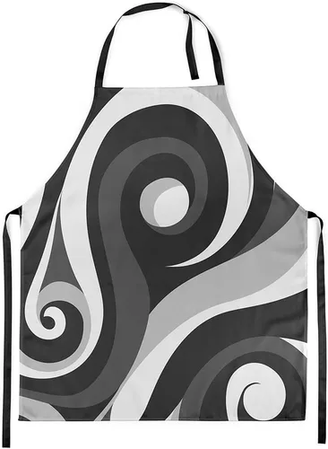Vista 36 de Castle Fairy Delantal de cocina geométrico en espiral, moderno delantal impermeable con rayas simples para adultos (sin bolsillo), 31 x 26 pulgadas