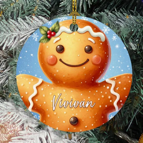 Vista 16 de Adorno de cristal de Navidad personalizado con nombre, muñeco de nieve personalizado para árbol de Navidad 2025, nuevo adorno de Navidad para bebé