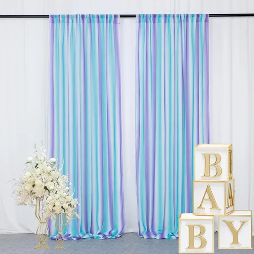 Vista 15 de DUOBAO Cortina de gasa rosa, 2 paneles de 29 x 96 pulgadas, cortinas de telón de fondo de boda, cortinas de playa transparentes para sala de estar