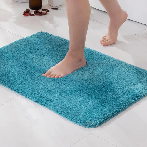 Vista 111 de MIULEE Alfombras de baño negras, suaves y pequeñas, absorbentes, antideslizantes, de secado rápido, esponjosas, para baño, bañera y duchas, lavables