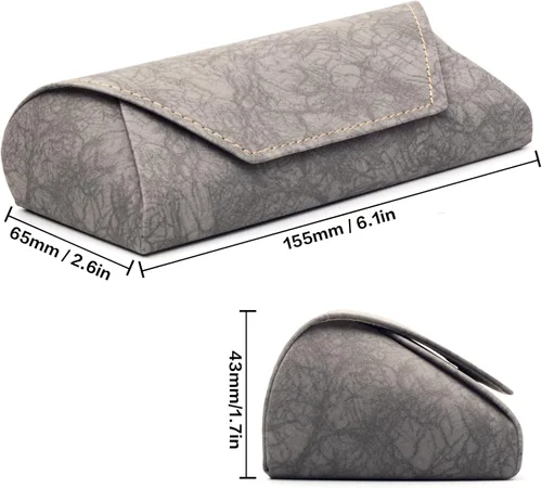 Vista 2 de Face Shadow Estuche para gafas de sol de cuero PU con cierre magnético para gafas de sol