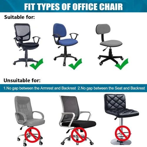 Vista 5 de Smiry Fundas de asiento impresas para silla de computadora de oficina, ajuste elástico, universal para silla giratoria de escritorio, lavables, Beige