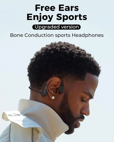 Vista 2 de UltraComfort Auriculares de conducción ósea de oreja abierta, auriculares inalámbricos Bluetooth 5.3, IPX5 impermeable, 8 horas de reproducción