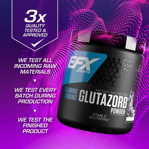 Vista 4 de EFX Sports Training Ground Glutazorb Powder Suplemento de glutamina altamente concentrado, pH correcto, digestión y apoyo inmunológico, 140