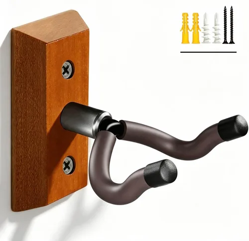 Vista 14 de Colgador de pared para guitarra, 2 piezas, gancho de madera de haya, soporte para guitarra Beech Wood