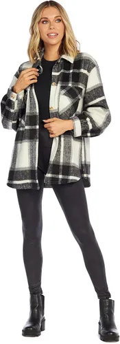 Vista 4 de Mud Pie Highland Plaid - Chaqueta de gran tamaño para mujer