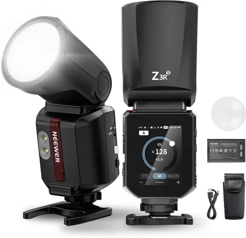 Vista 11 de NEEWER Z2PRO-C 2.4G TTL Flash Speedlite de cabeza redonda compatible con Canon, inalámbrico compatible con Godox, interfaz de usuario mejorada, 76Ws