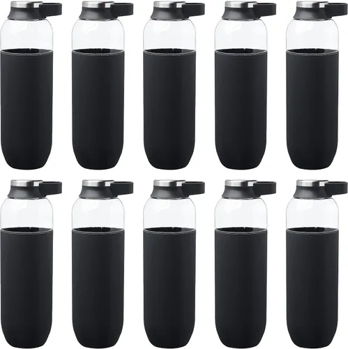 Vista 7 de DISCOUNT PROMOS Custom Strike - Botellas de agua de plástico con asa de transporte de 27 onzas, juego de 10, paquete personalizado a granel