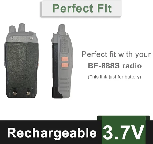Vista 4 de BAOFENG BF-888S Batería de radio bidireccional 3.7 V 1500 mAh Li-ion recargable para radioaficionado GMRS Reemplazo BF-666S BF-666S BF-777S H-777