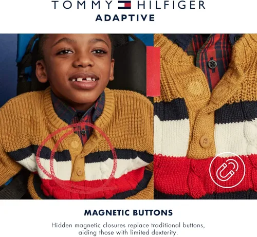 Vista 5 de Tommy Hilfiger Suéter con capucha adaptable para mujer con cierre magnético