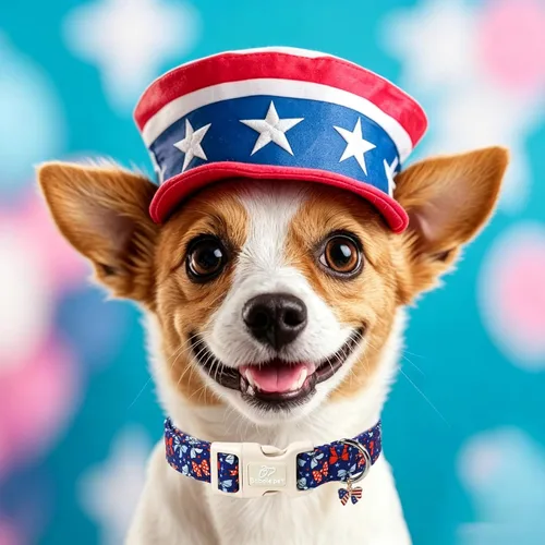 Vista 15 de Collar para perros del 4 de julio, collares patrióticos azules para cachorros y perros pequeños, ligero y ajustable 1776 collares para cachorros