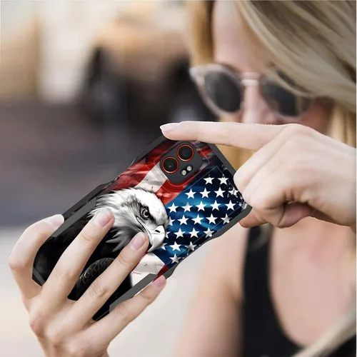 Vista 7 de Funda para Galaxy XCover 7 Pro, doble capa híbrida resistente resistente a prueba de golpes de policarbonato duro + funda protectora de silicona