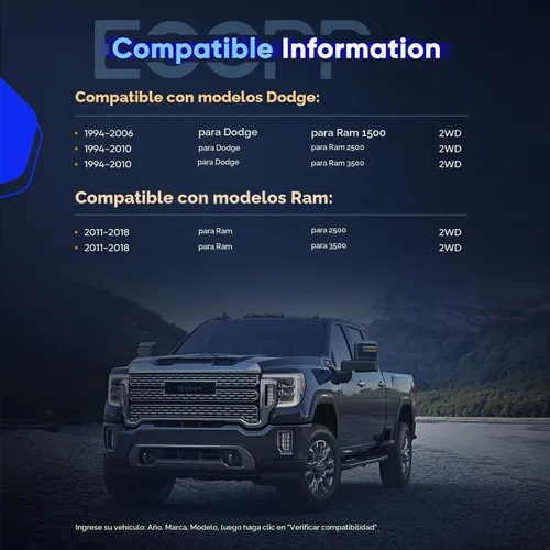 Vista 3 de ECCPP Kit de nivelación delantera de 2 pulgadas para Dodge 1994-2018
