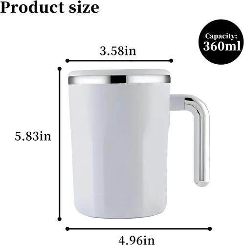 Vista 2 de Taza autoagitadora automática – Taza mezcladora controlada por temperatura – No necesita batería ni electricidad, para bebidas de café y polvo
